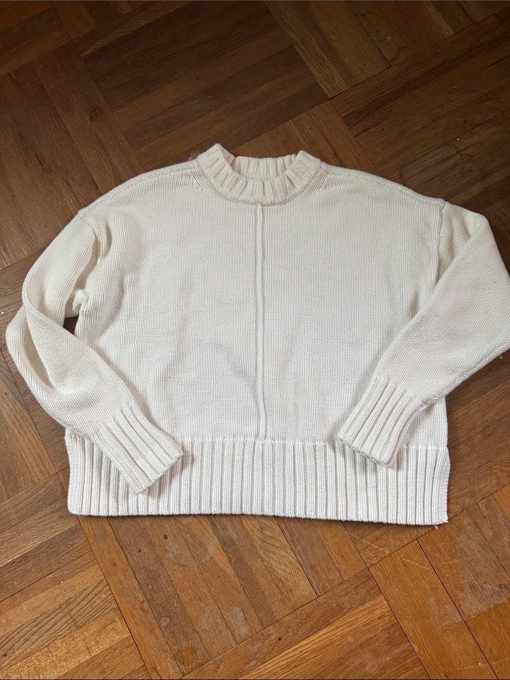 Target Cream Ribbed Crewneck Sweater